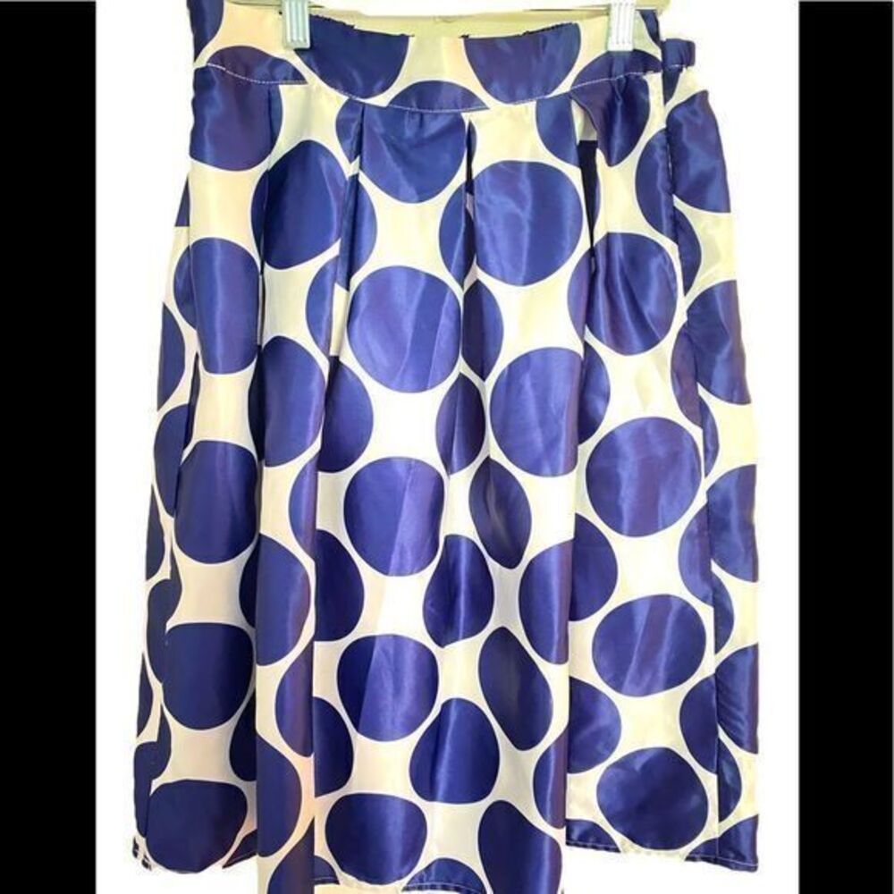 choles ALine Polkadot Skirt - S blue Polkadot/white , polyester, NWOT